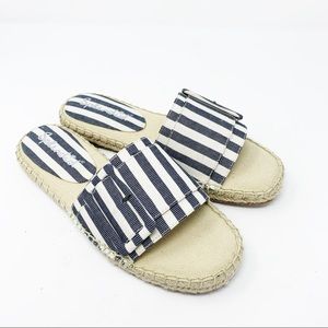 Splendid Espadrille Sandal Slide Chambray Stripe 8